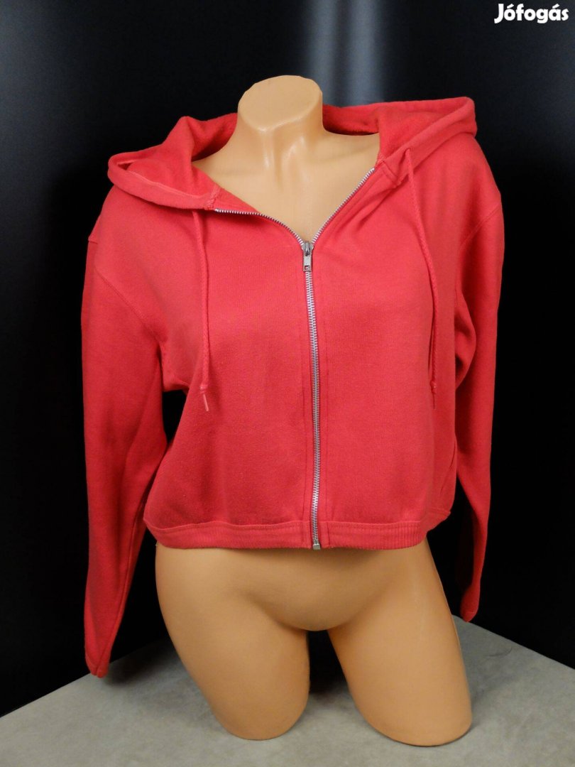 Focus Wear piros hosszú ujjú kapucnis női kardigán cropp