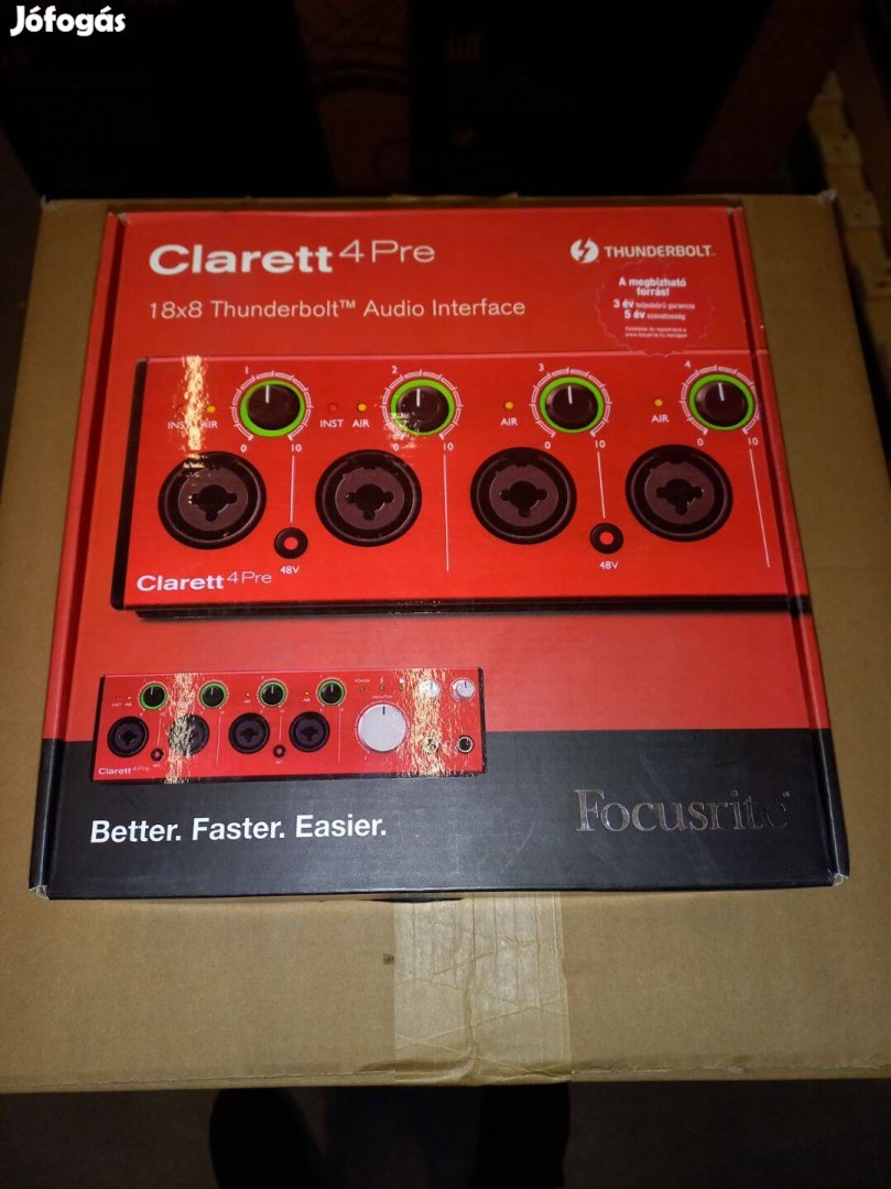 Focusrite Clarett 4Pre, Thunderbolt-s külső hangkártya