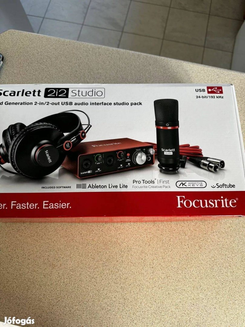 Focusrite Scarlett 2i2 2nd gen stúdió felvételi csomag