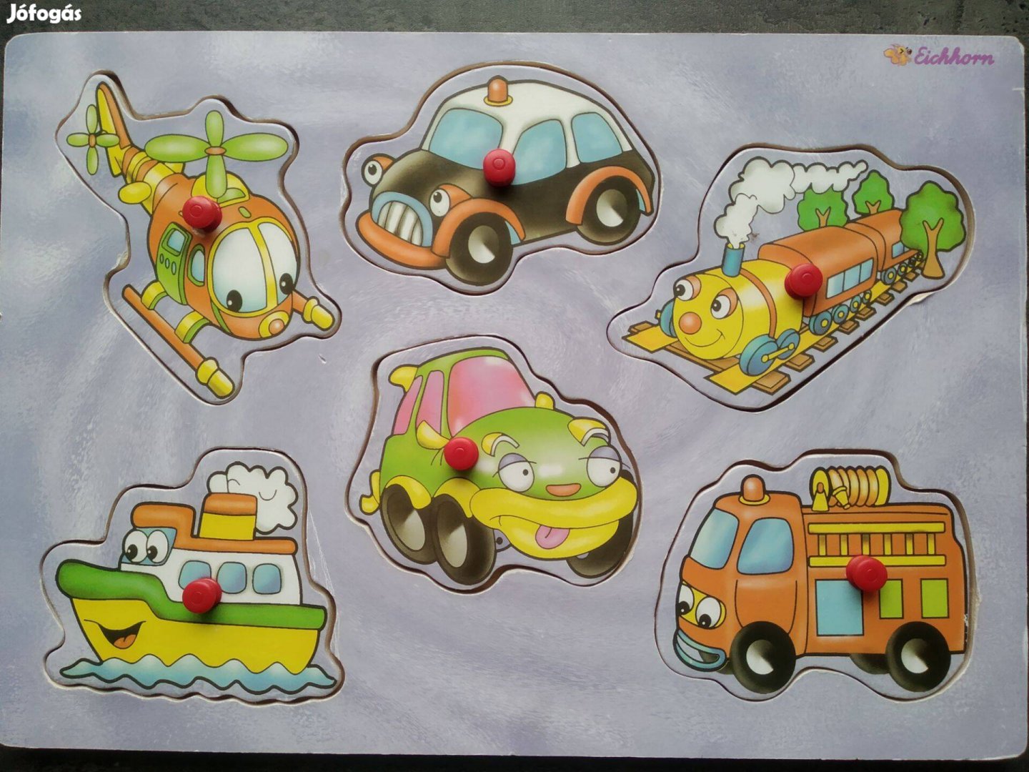 Fogantyús formakereső kirakó puzzle jármű játék Eichhorn