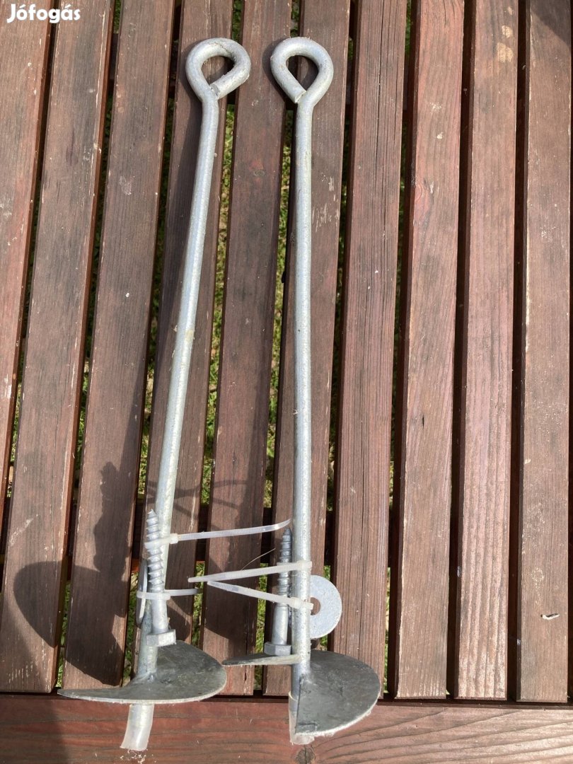 Földhorgony, letekerhető - horganyzott - 52x20 cm - 2 db