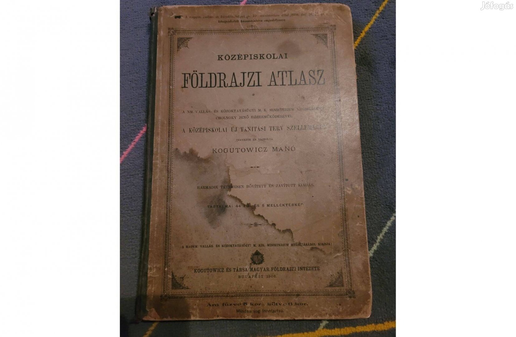 Földrajzi atlasz 1898 ból