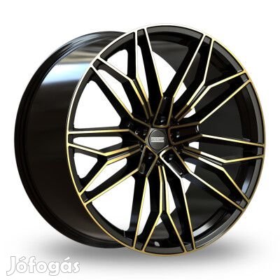 Fondmetal STC-23 BLACK CLEARCOAT GLOSSY GOLD MACHINED 10X23 5X112