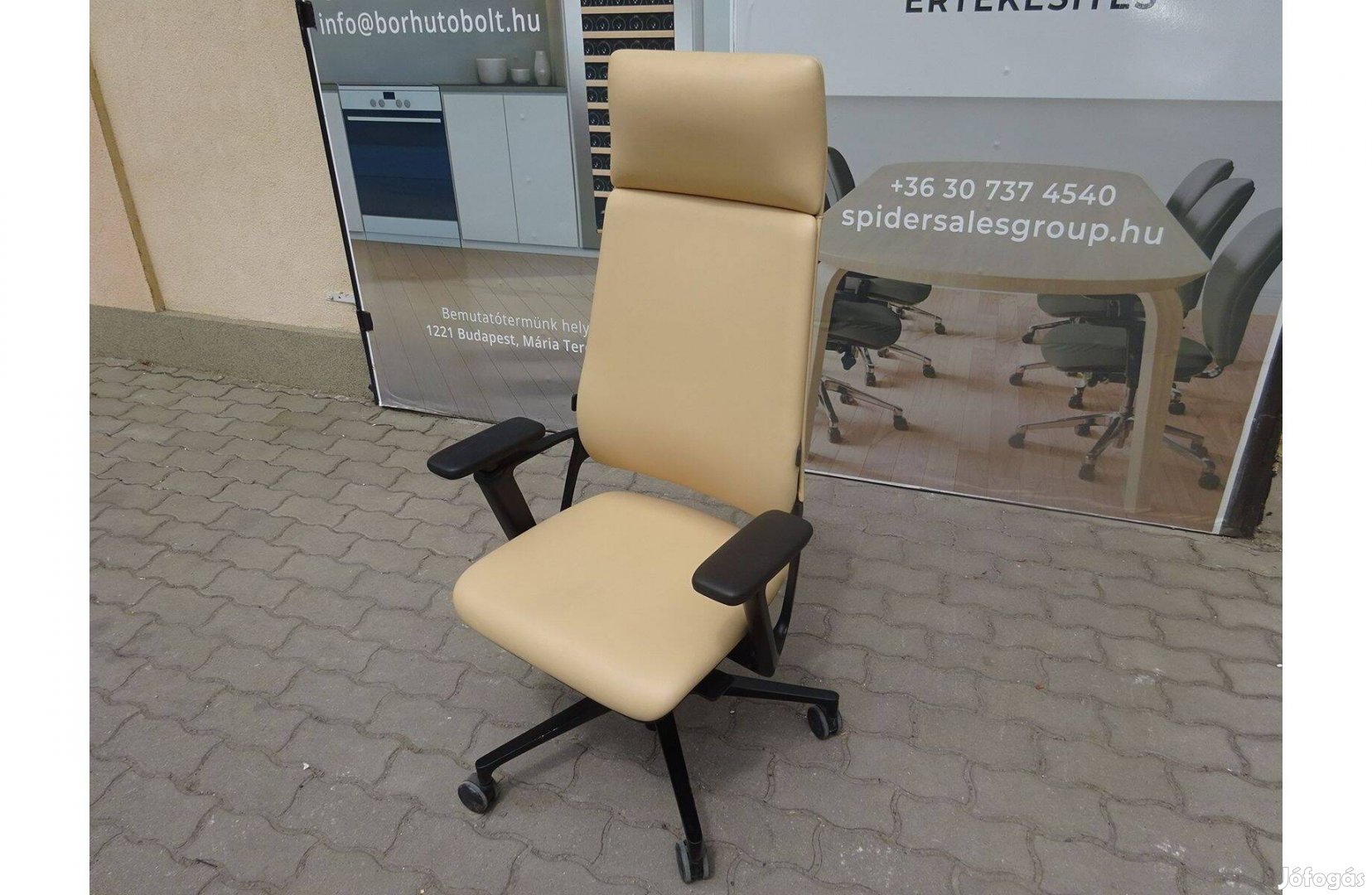 Főnöki bőrszék, Klöber Connex2 irodai forgószék, gurulós szék használt