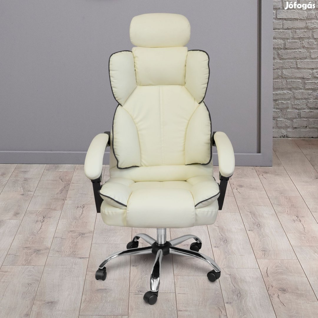 Főnöki irodai szék, forgószék fejtámlával bézs (JM808-BEIGE-7)