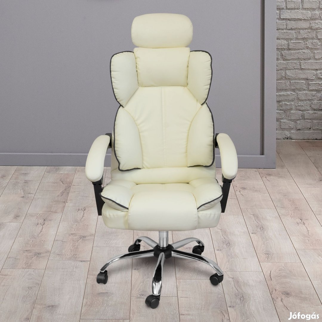 Főnöki irodai szék, forgószék fejtámlával bézs (JM808-BEIGE-7)