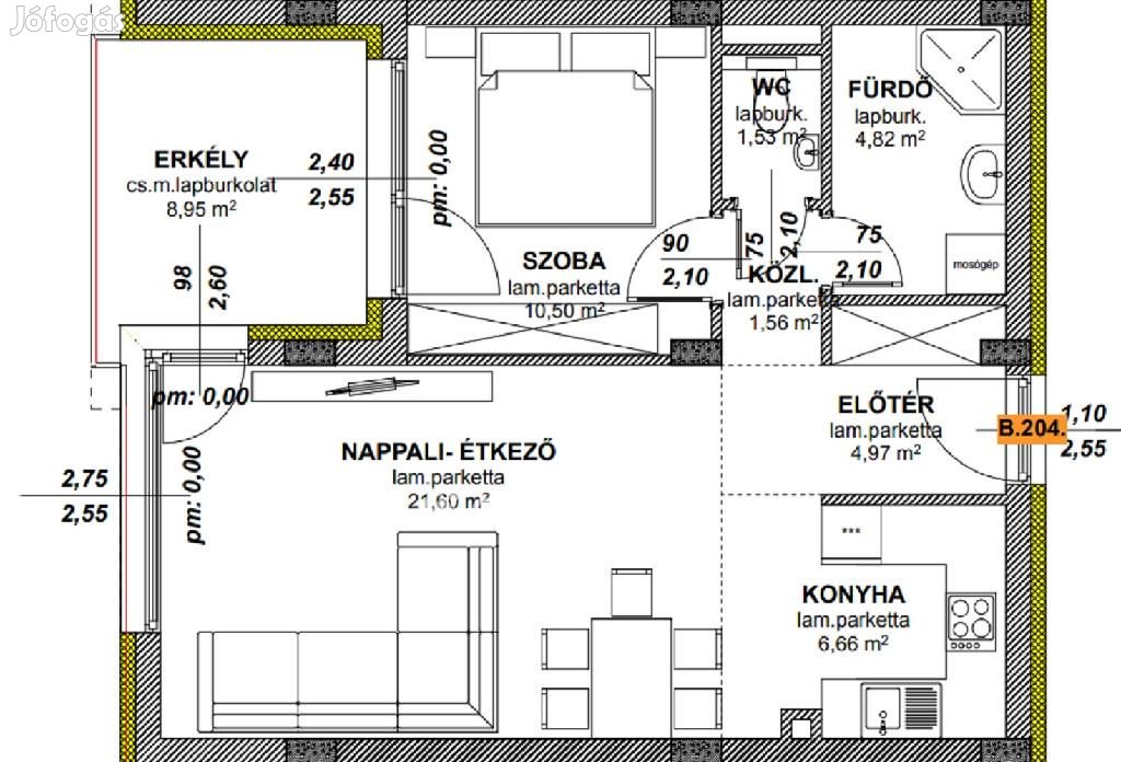 Fonyódi 56 nm-es lakás eladó