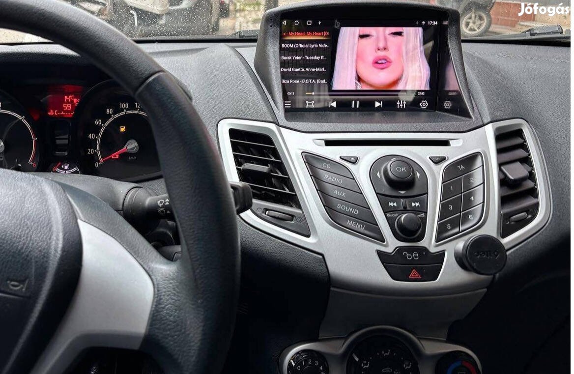 Ford Fiesta Mk6 Android Rádió Multimédia 9" Kijelző Monitor Navigáció