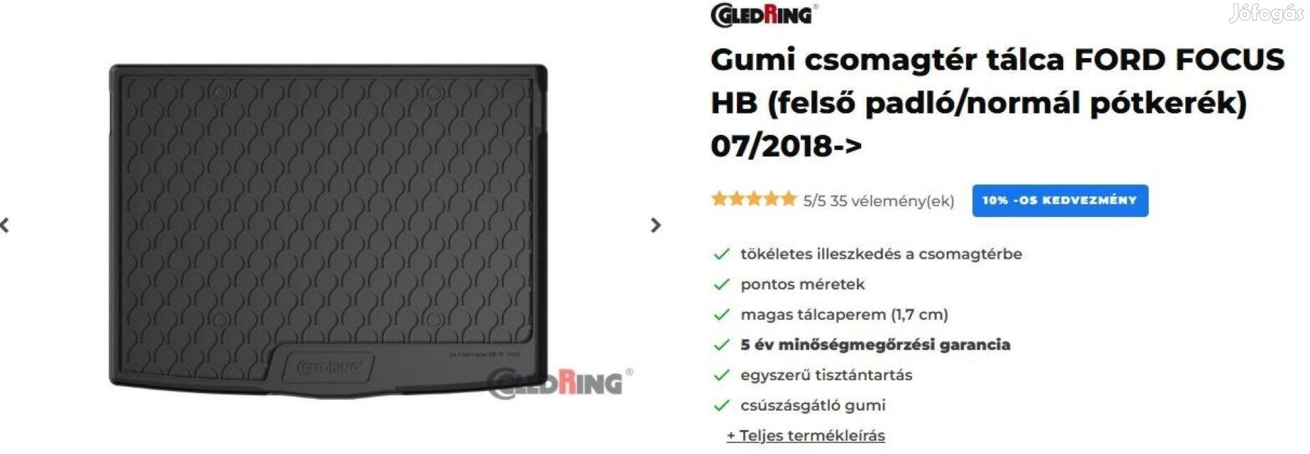 Ford Focus csomagtértálca
