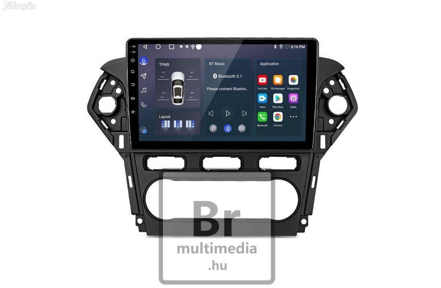 Ford Mondeo Android Rádió Multimédia Navigáció Carplay 10" Kijelző GPS
