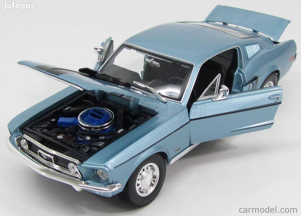 Ford Mustang GT Cobra 1968 kék/fekete 1:18 modellautó