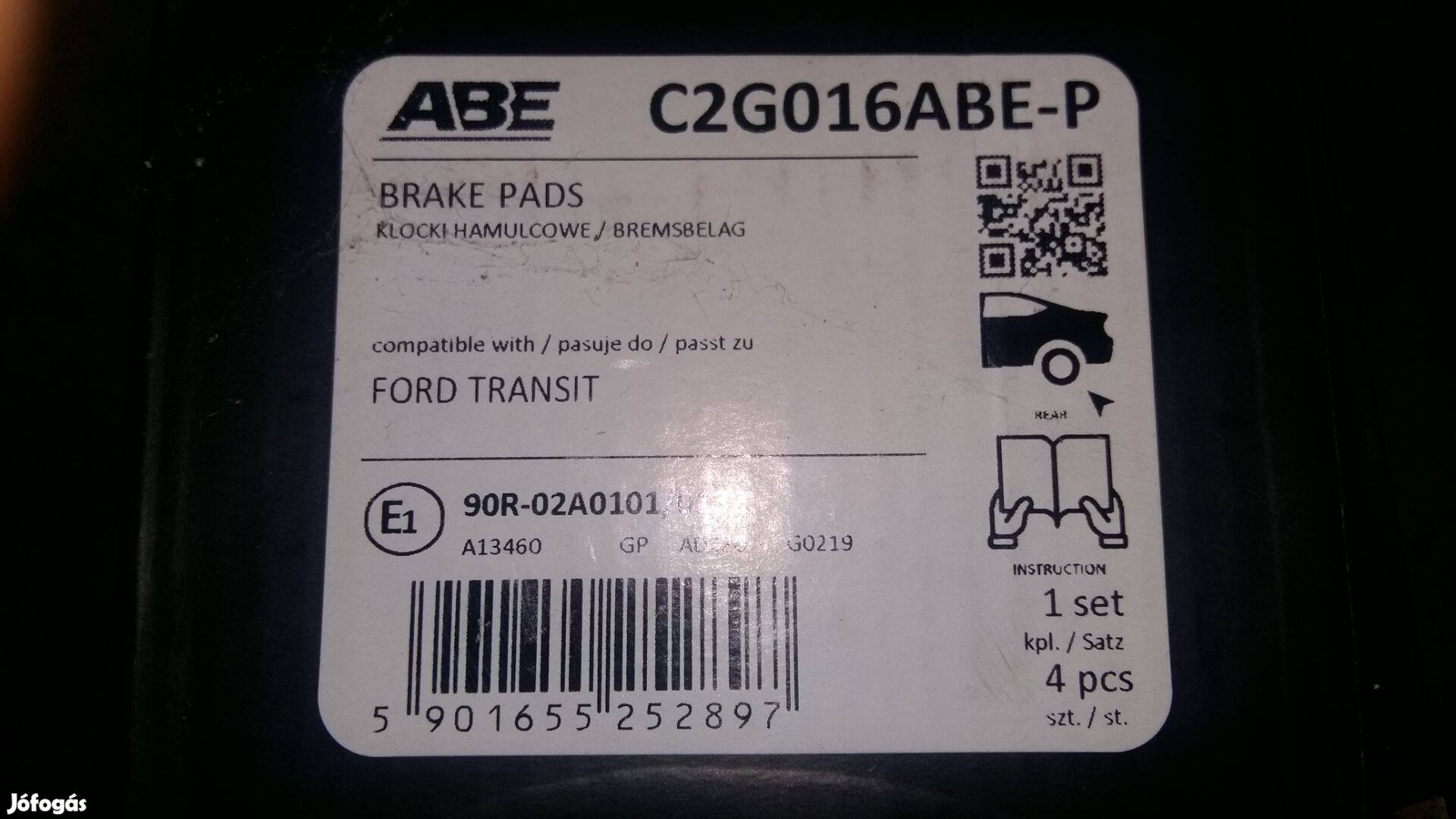 Ford Transit hátsó tárcsafékbetét garnitúra, kopásjelzővel Új!