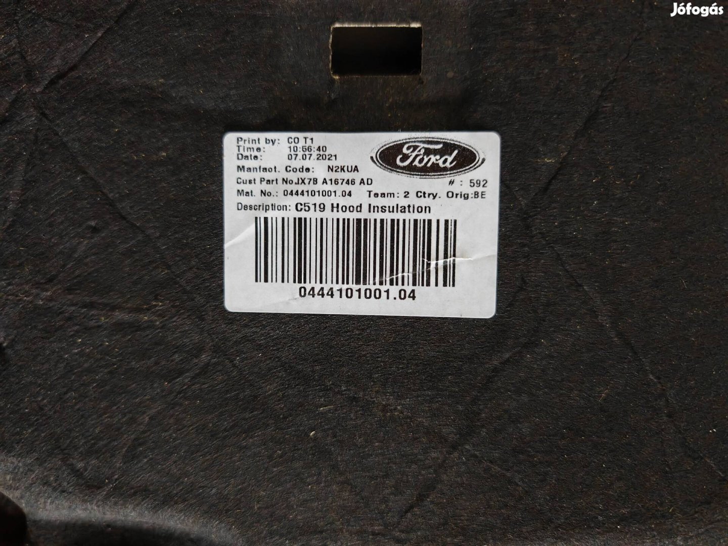 Ford focus motorháztető hangszigetelő új 2018 tól 