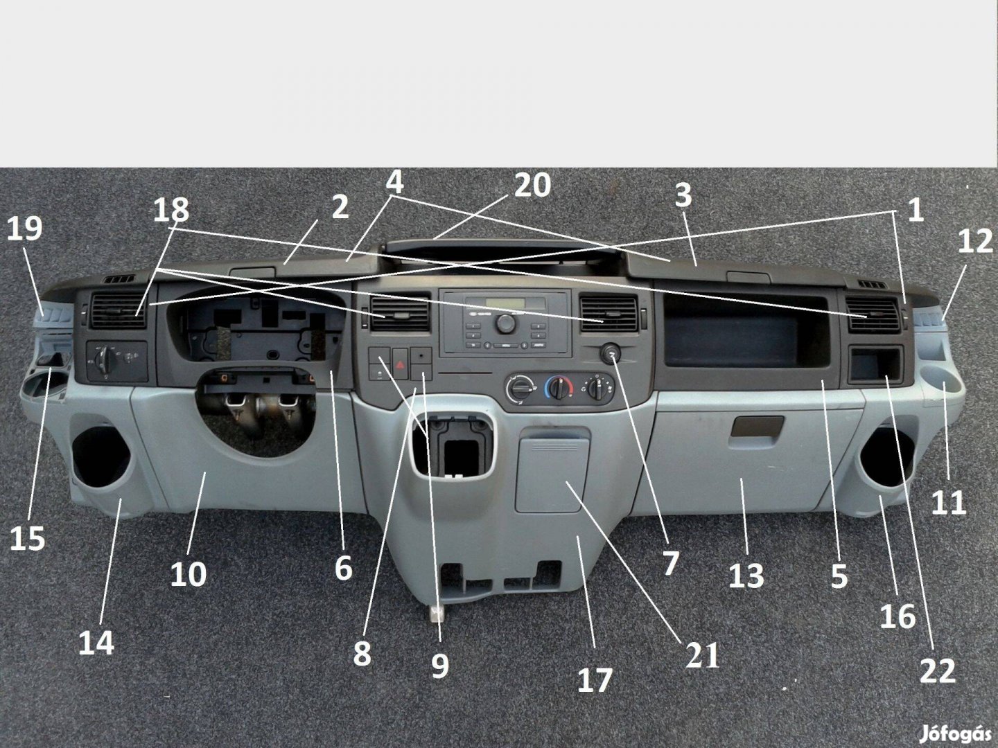 Ford transit TDCI Műszerfal műanyag Tartó keret Burkolat rostély Ajtó