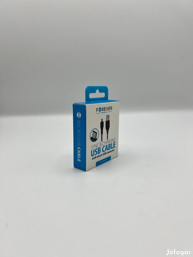 Forever USB-micro Usb fekete adatkábel, 1m, Új, Akciós