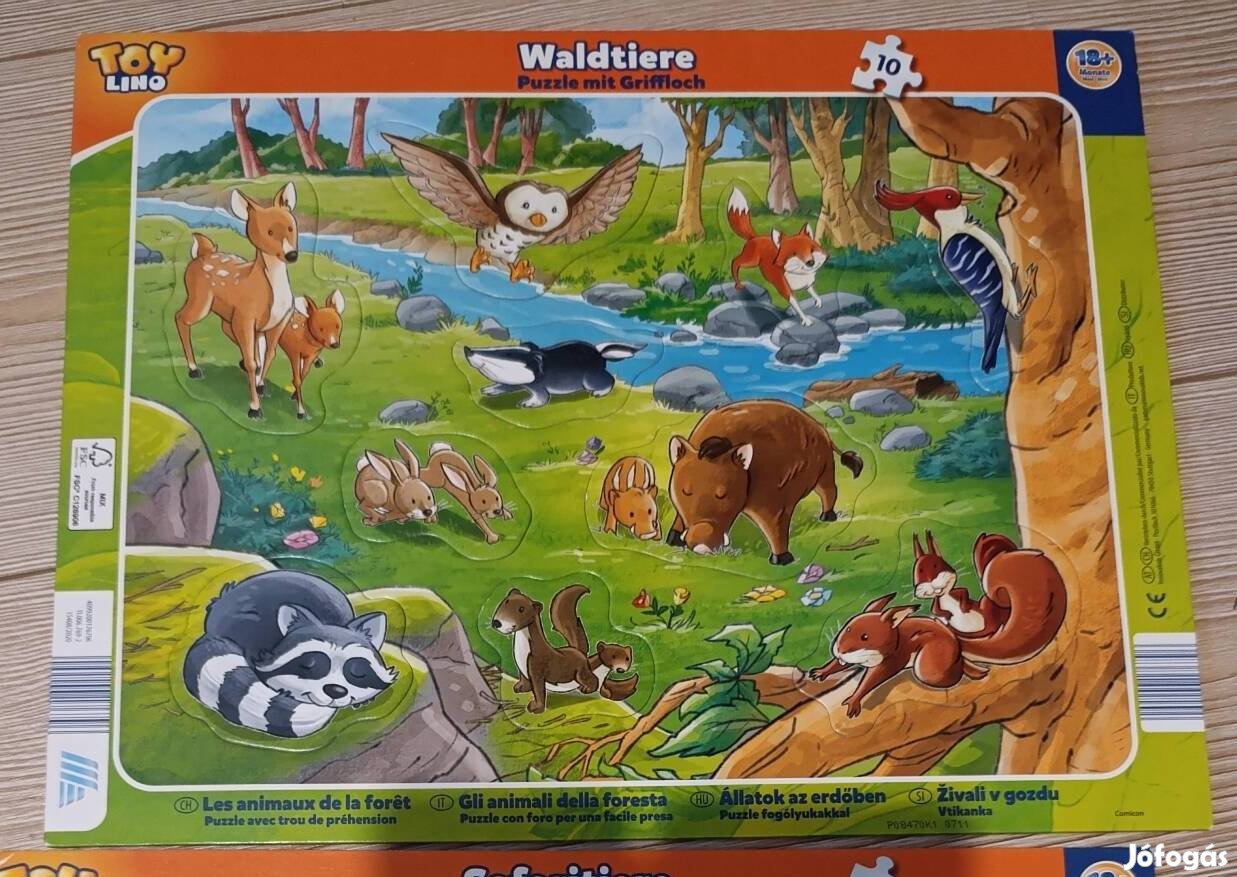 Forma puzzle keretes forma kirakó forma beillesztő 1-2 évesnek