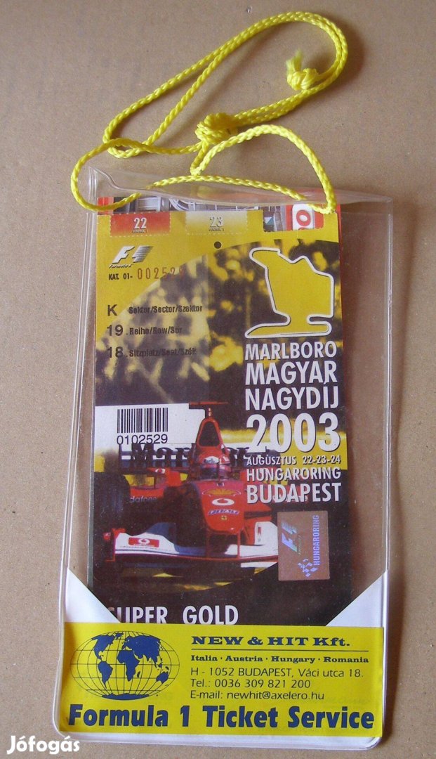 Formula 1,Marlboro Magyar Nagydíj 2003 belépő jegy