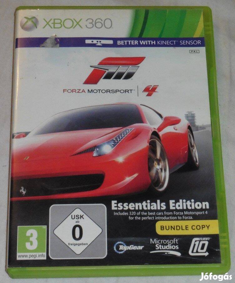 Forza Motorsport 4 Essencial Magyarul Gyári Xbox 360 Játék Kinectre is