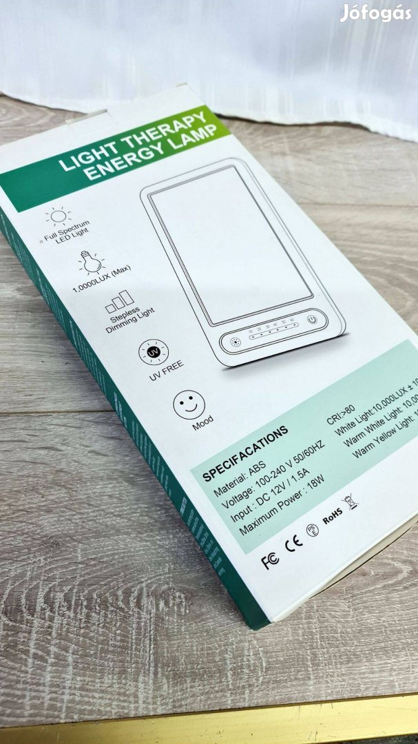 Foto- vagy fényterápiás lámpa 10000 Lux,2 szín,állítható
