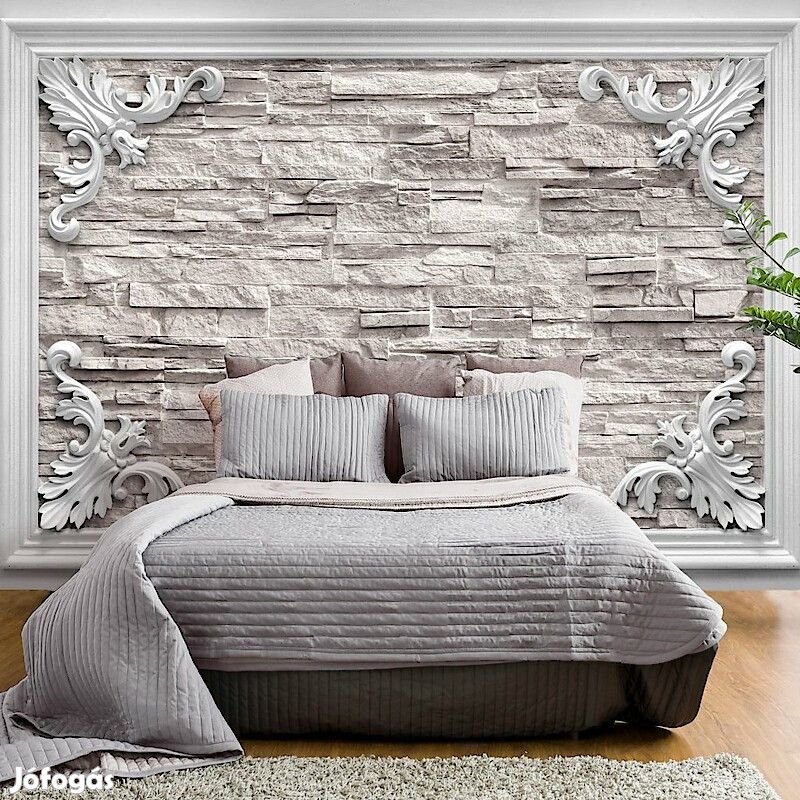 Fotótapéta - Bézs téglák keretben