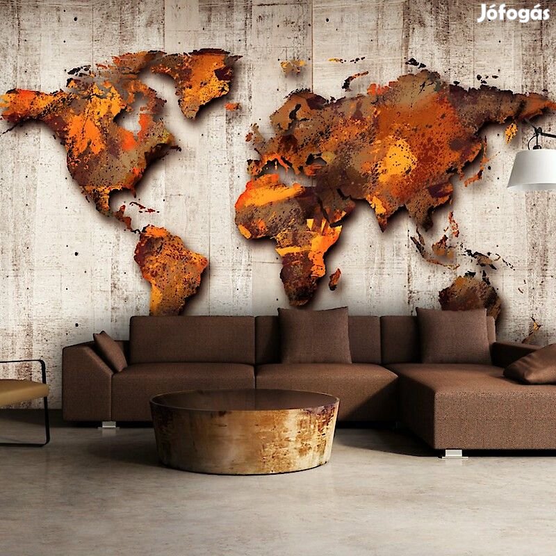 Fotótapéta - Bronz világtérkép