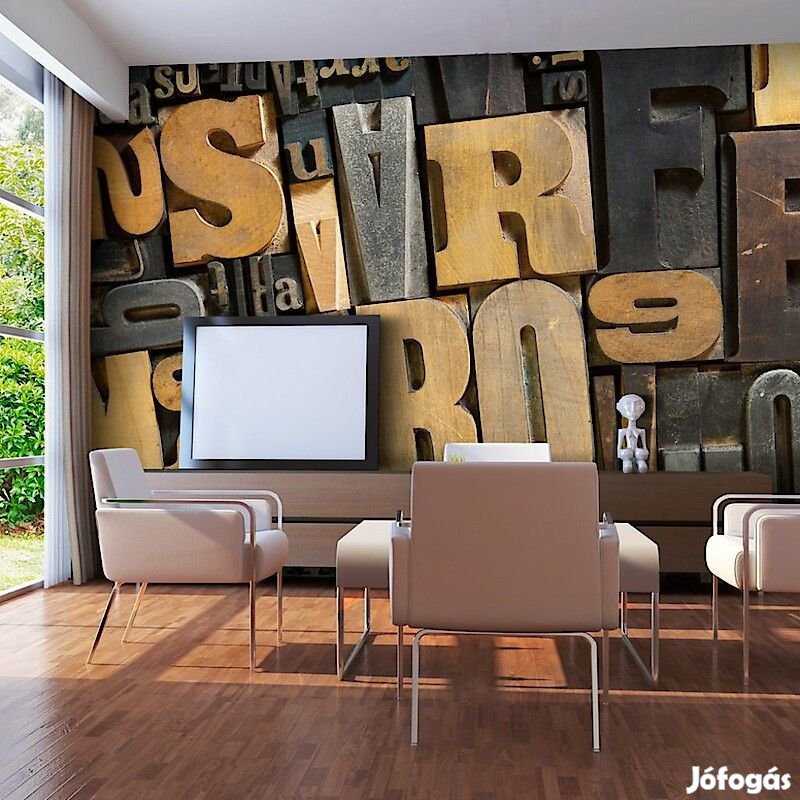 Fotótapéta - Fa betűk