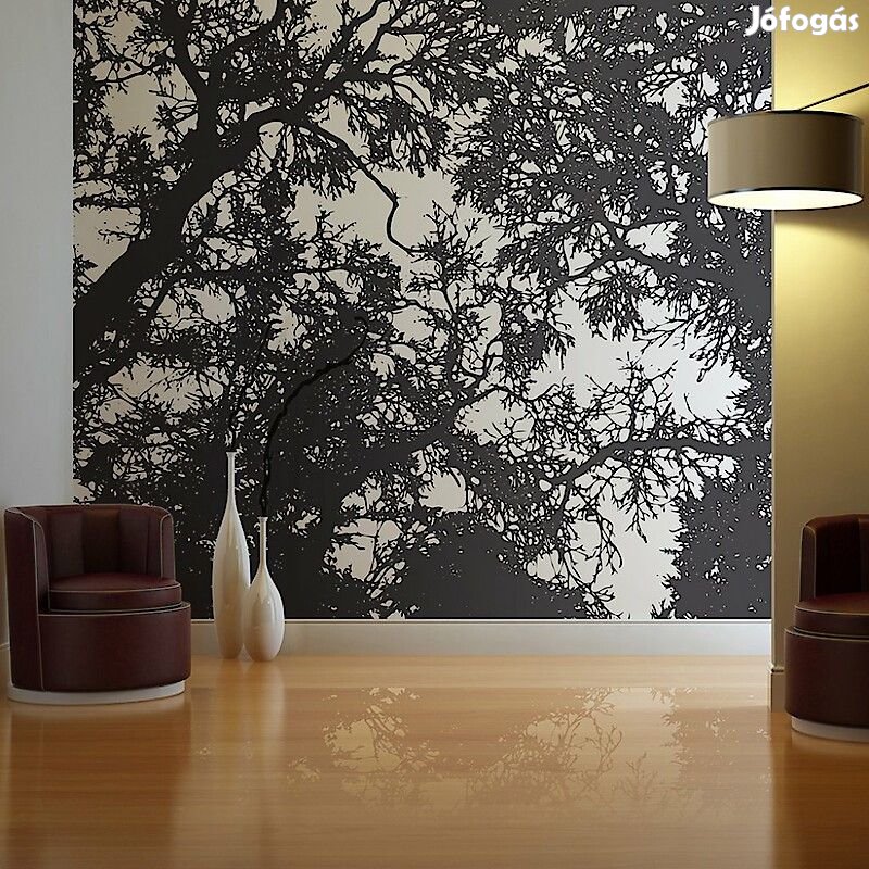 Fotótapéta - Fekete, fehér erdő