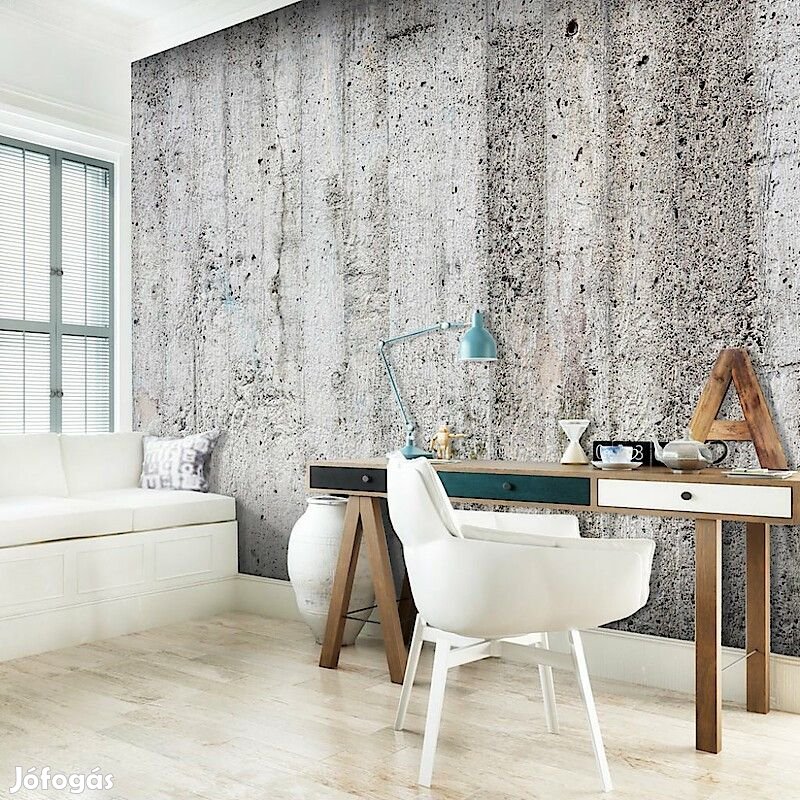 Fotótapéta - Halványszürke kőfal