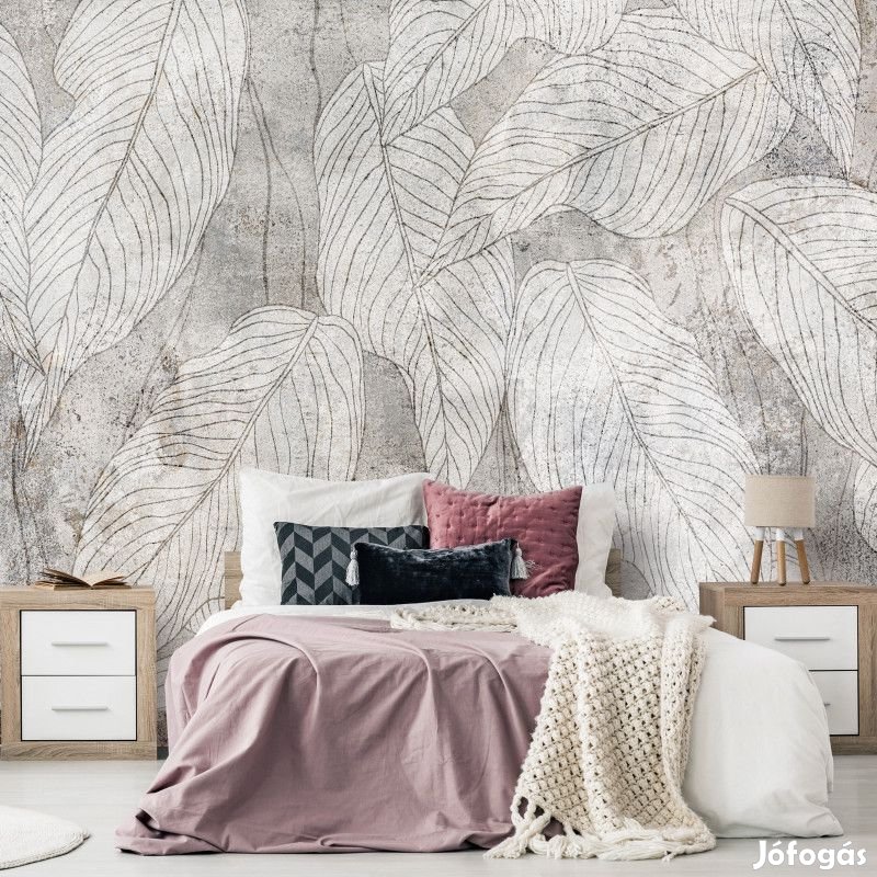 Fotótapéta - Levelek fekete-fehérben