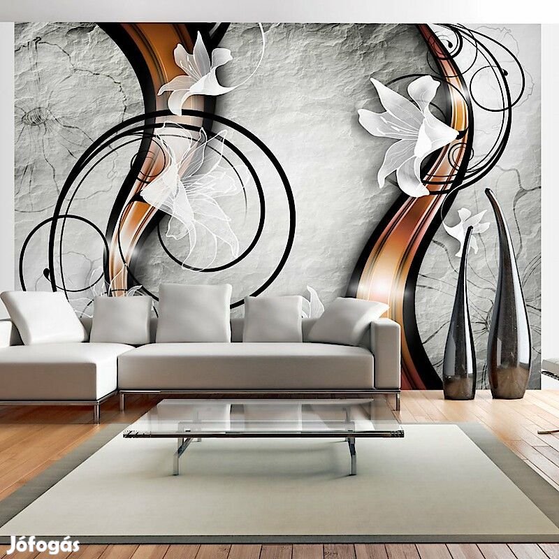 Fotótapéta - Liliomok szürke háttérrel