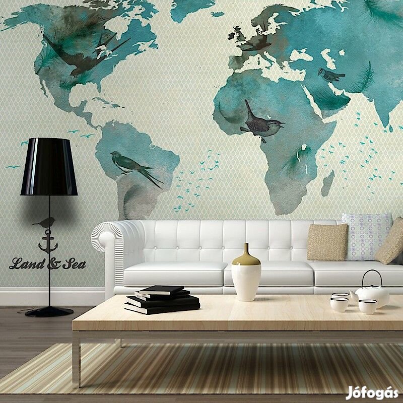 Fotótapéta - Madár mintás világtérkép