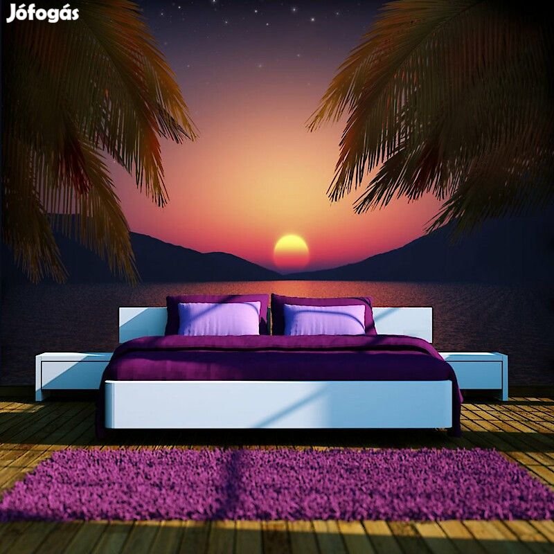 Fotótapéta - Naplemente a pálmafák felett