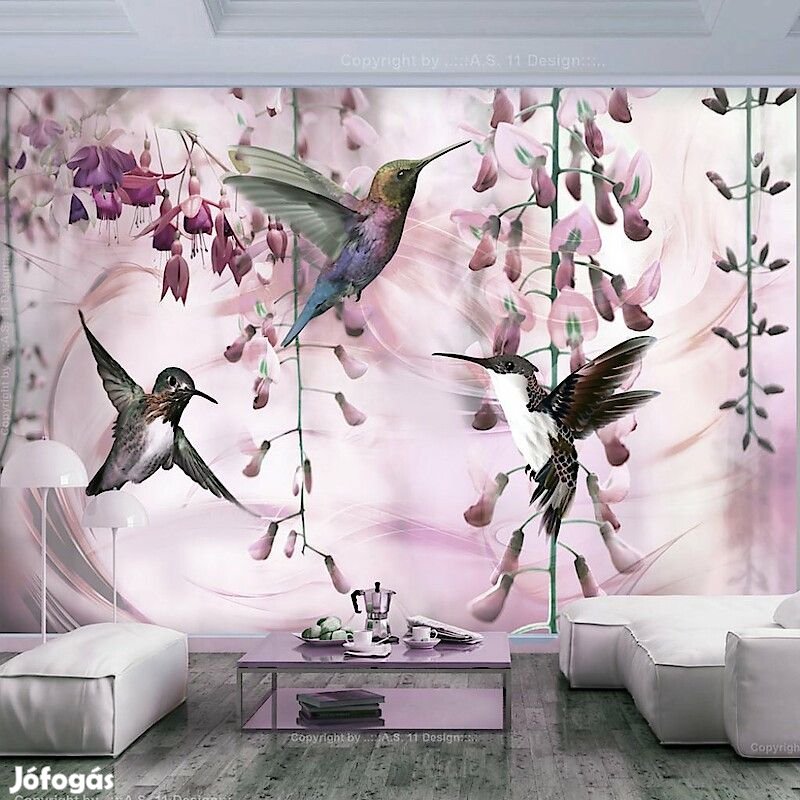 Fotótapéta - Repülő rózsaszín kolibrik