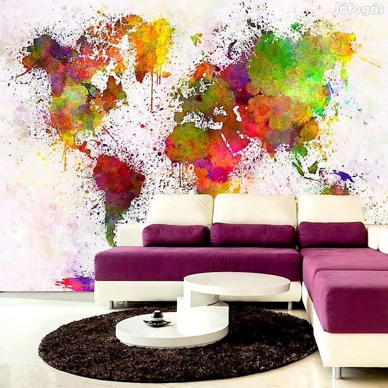 Fotótapéta - Színes festékpacás világtérkép