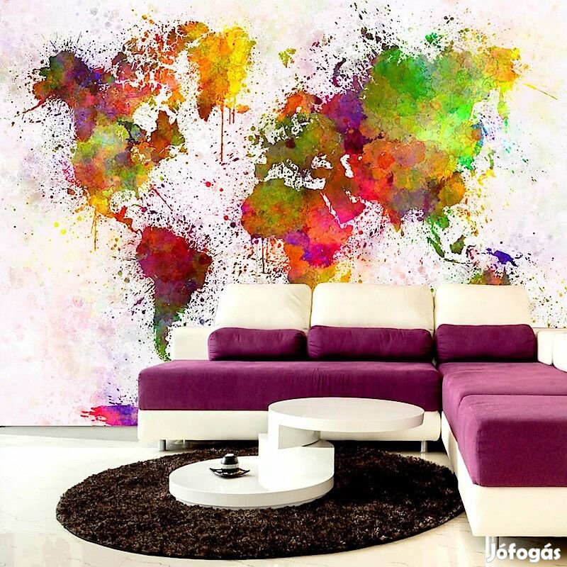 Fotótapéta - Színes festékpacás világtérkép