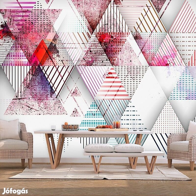 Fotótapéta - Színes háromszögek geometrikus tapéta