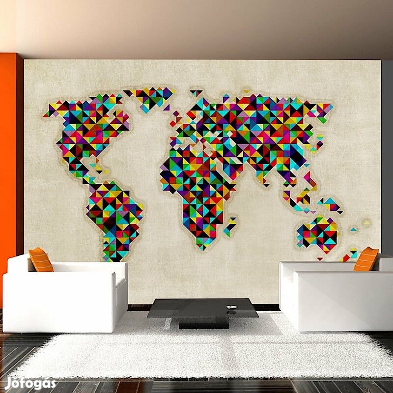 Fotótapéta - Világtérkép - színek kaleidoszkópja