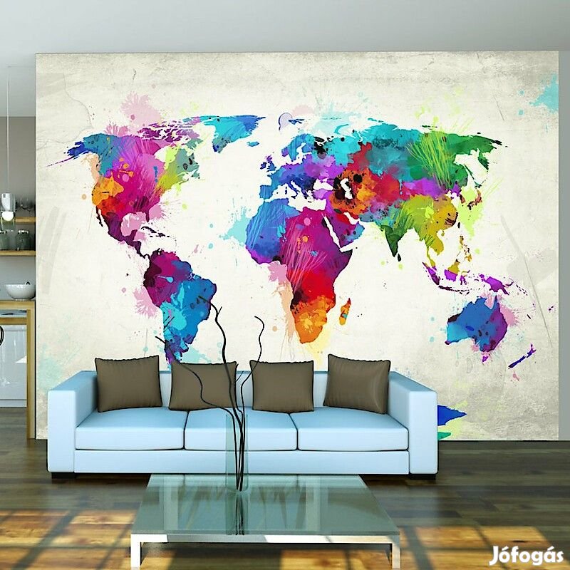 Fotótapéta - Világtérkép vidám színekben