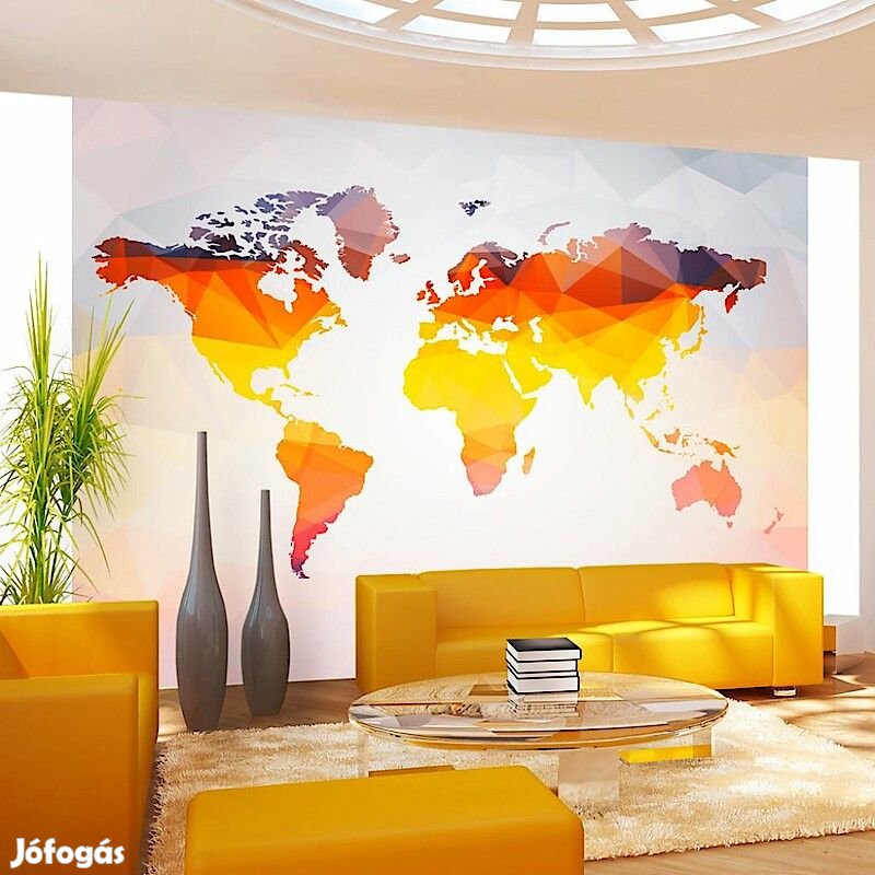 Fotótapéta - Vörös, sárga, narancs színű világtérkép