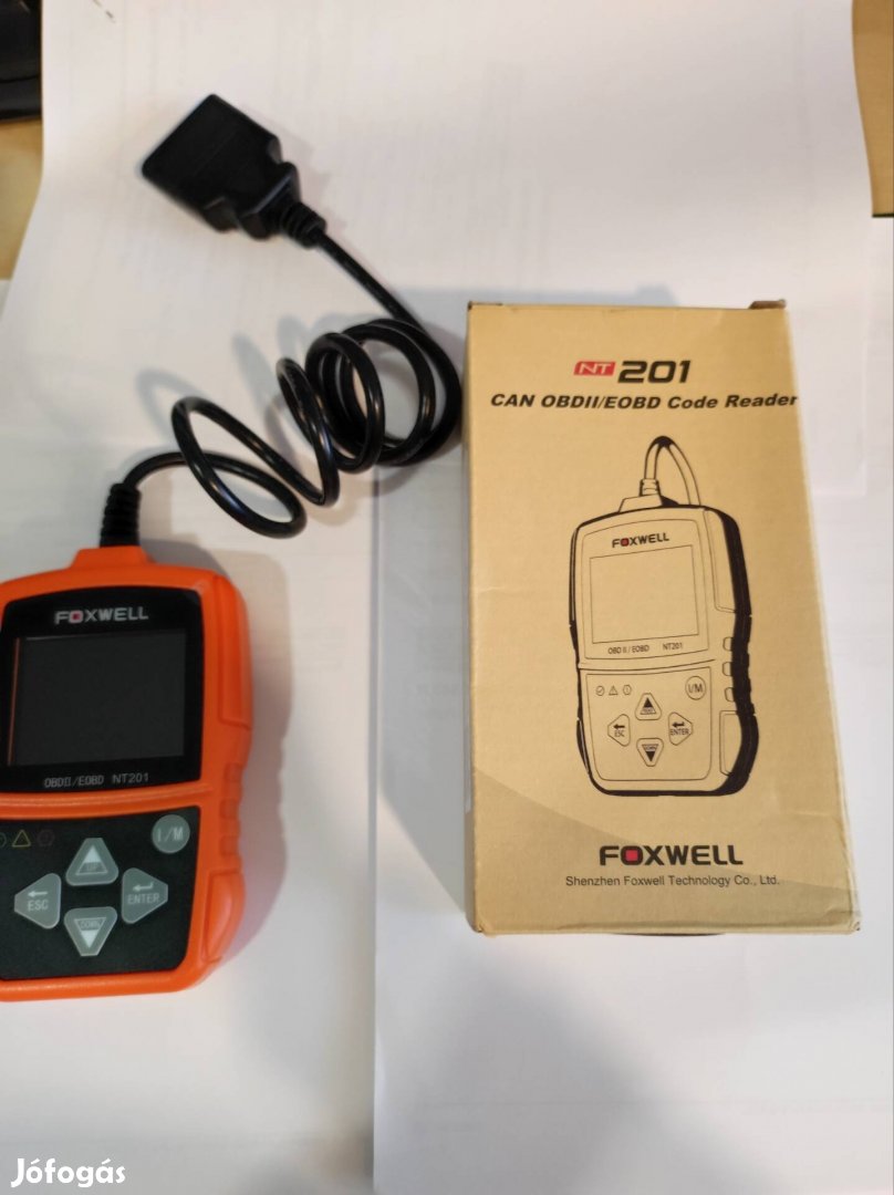 Foxwell NT201 OBD2 autódiagnosztika hibakód olvasó és törlő Magyar