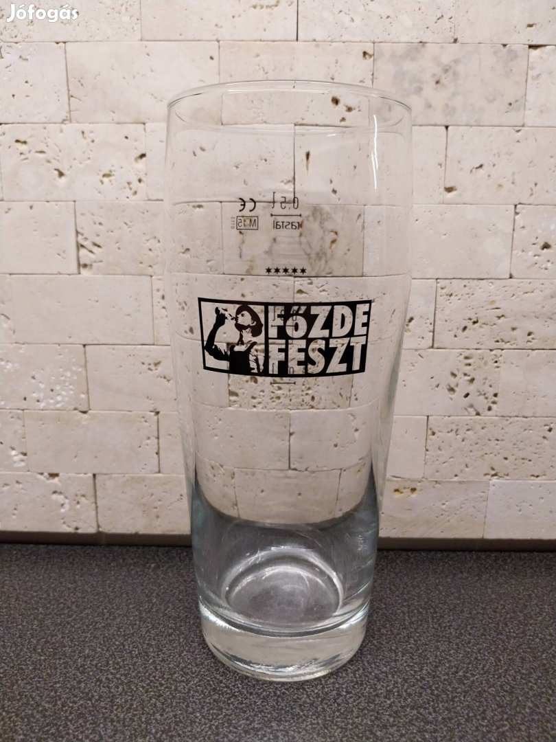 Főzdefeszt sörös pohár 0,5 liter 18,5x7,5 cm