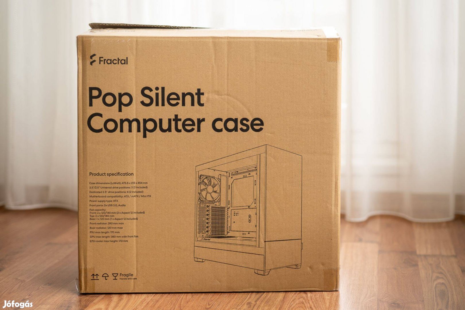 Fractal Design Pop Silent TG fekete számítógépház, új eladó