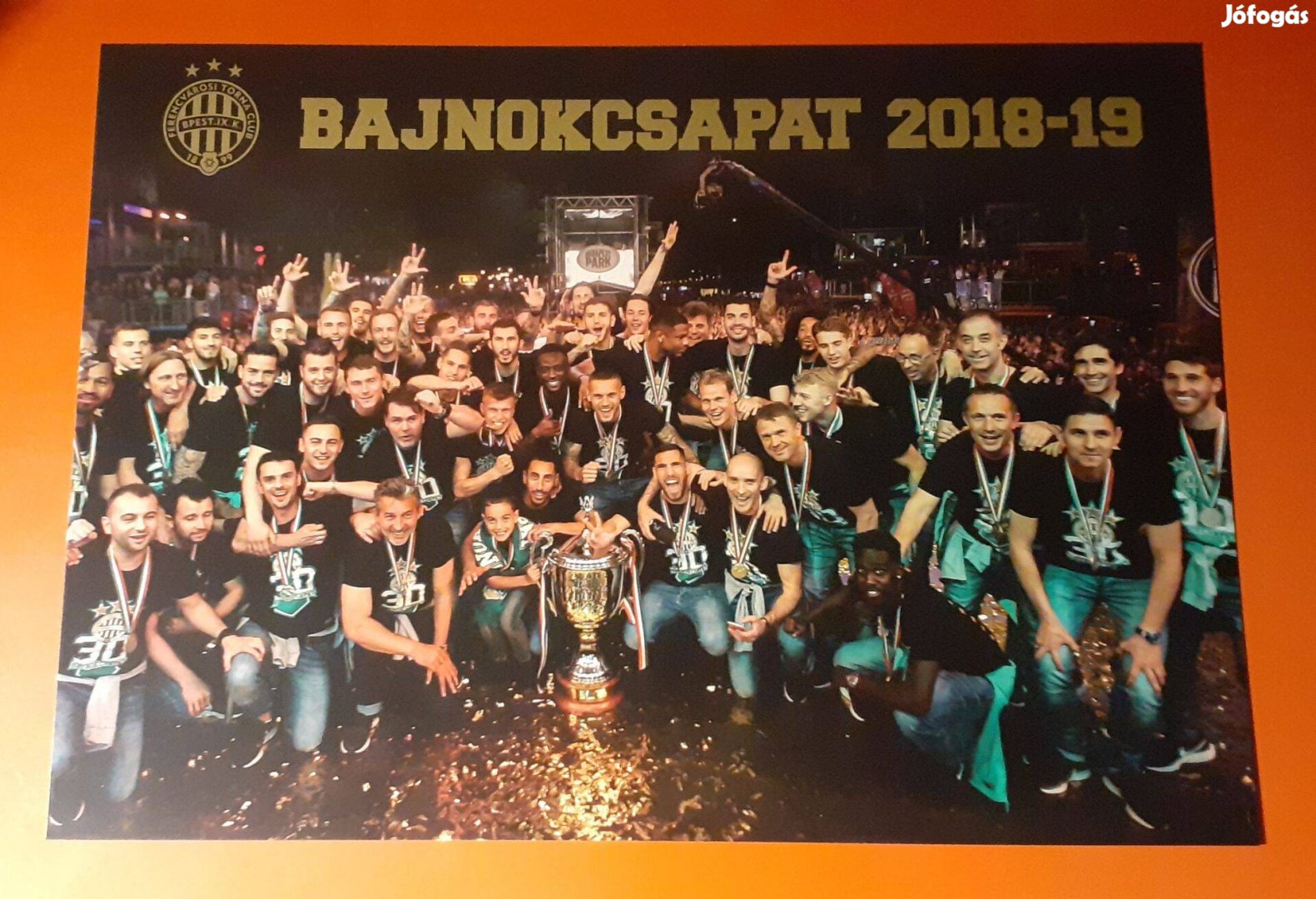 Fradi 2018-19-es Bajnokcsapat A4-es kartonlapra nyomtatott csapatfotó