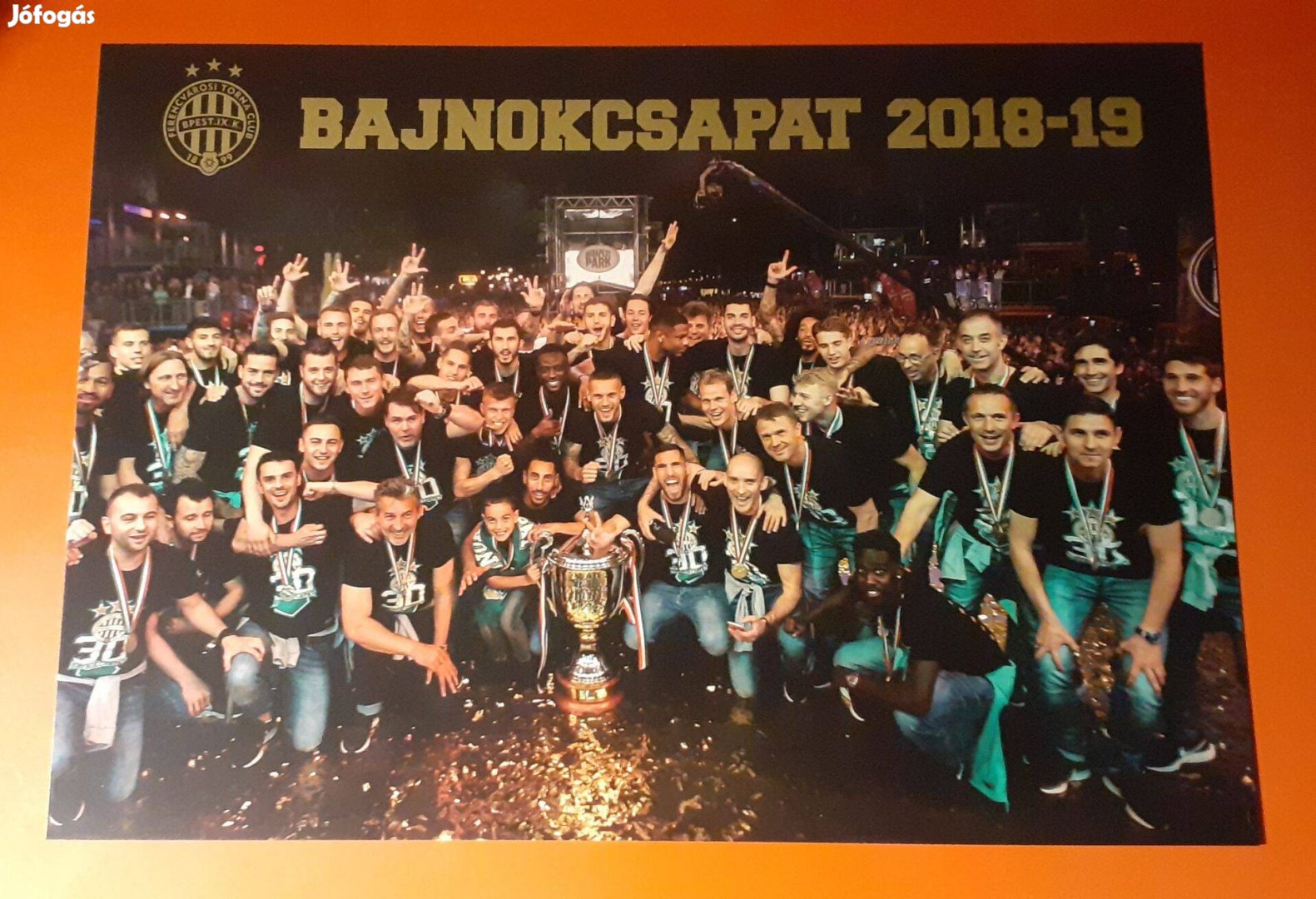 Fradi 2018-19-es Bajnokcsapat A4-es méretű kartonlapra nyomtatott fotó