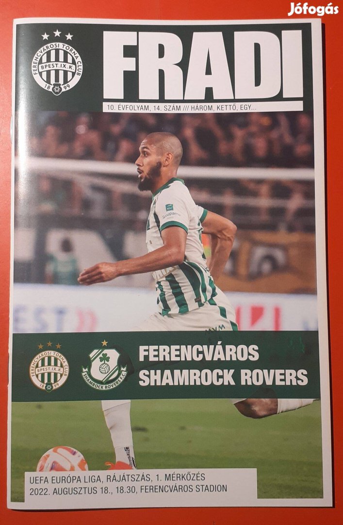 Fradi - Shamrock Rovers EL selejtező aláírt meccsfüzet / Ferencváros