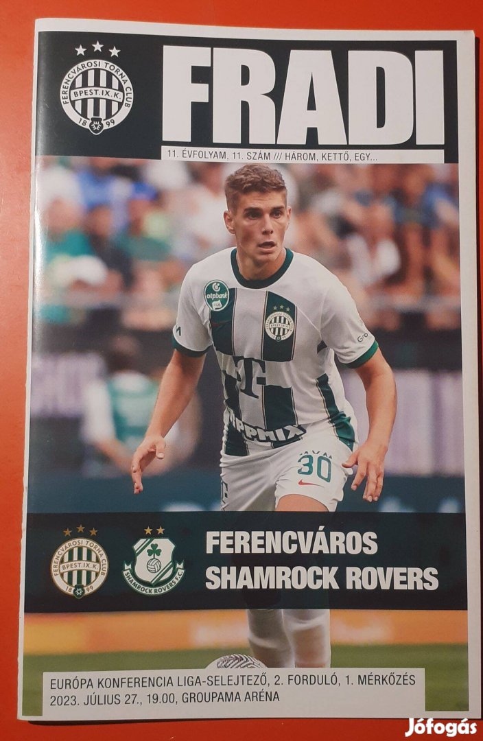 Fradi - Shamrock Rovers KL selejtező aláírt meccsfüzet / Ferencváros