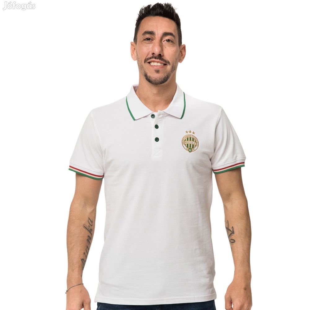 Fradi póló felnőtt fehér galléros