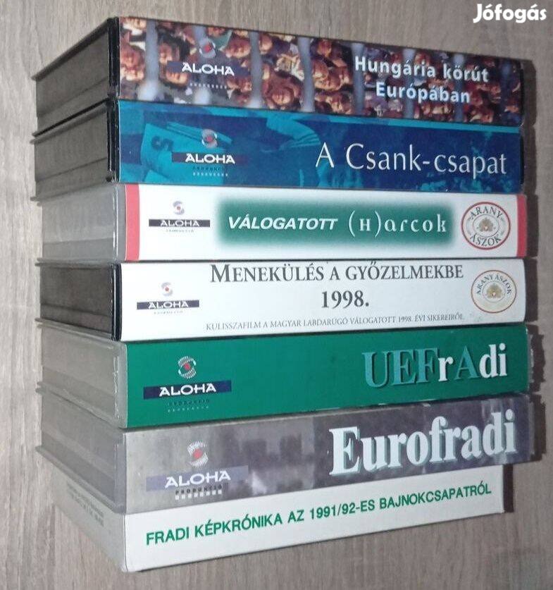 Fradi videokazettacsomag (7 VHS, pl.: Uefradi, Eurofradi, stb.)