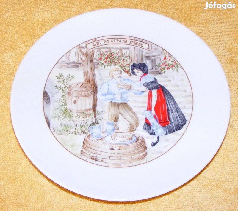 Francia Limoges porcelán sajtos tányér