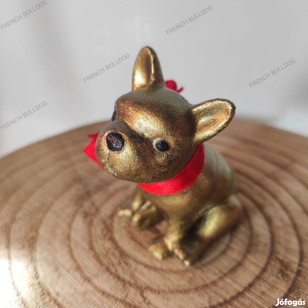 Francia bulldog szobrocska, dísztárgy